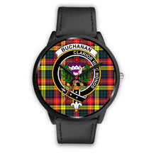 Load image into Gallery viewer, Buchanan Modern Clans ,Black Metal Mesh watch, leather steel watch, tartan watch, tartan watches, clan watch, scotland watch, merry christmas, cyber Monday, halloween, black Friday