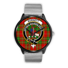 Load image into Gallery viewer, Burnett Ancient Clans ,Rose Gold Metal Link watch, leather steel watch, tartan watch, tartan watches, clan watch, scotland watch, merry christmas, cyber Monday, halloween, black Friday