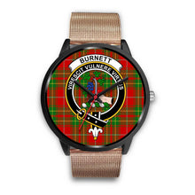 Load image into Gallery viewer, Burnett Ancient Clans ,Brown Leather watch, leather steel watch, tartan watch, tartan watches, clan watch, scotland watch, merry christmas, cyber Monday, halloween, black Friday