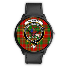 Load image into Gallery viewer, Burnett Ancient Clans ,Black Metal Mesh watch, leather steel watch, tartan watch, tartan watches, clan watch, scotland watch, merry christmas, cyber Monday, halloween, black Friday