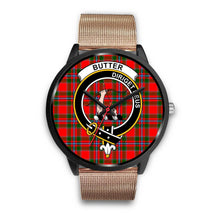 Load image into Gallery viewer, Butter Clans ,Brown Leather watch, leather steel watch, tartan watch, tartan watches, clan watch, scotland watch, merry christmas, cyber Monday, halloween, black Friday