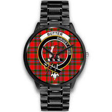 Load image into Gallery viewer, Butter Clans ,Black Metal Link watch, leather steel watch, tartan watch, tartan watches, clan watch, scotland watch, merry christmas, cyber Monday, halloween, black Friday