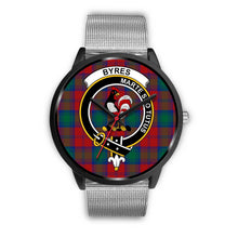 Load image into Gallery viewer, Byres Clans ,Rose Gold Metal Link watch, leather steel watch, tartan watch, tartan watches, clan watch, scotland watch, merry christmas, cyber Monday, halloween, black Friday