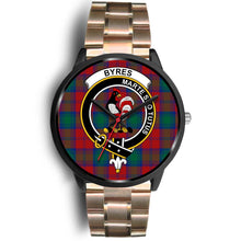 Load image into Gallery viewer, Byres Clans ,Brown Leather watch, leather steel watch, tartan watch, tartan watches, clan watch, scotland watch, merry christmas, cyber Monday, halloween, black Friday