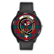 Load image into Gallery viewer, Byres Clans ,Black Metal Mesh watch, leather steel watch, tartan watch, tartan watches, clan watch, scotland watch, merry christmas, cyber Monday, halloween, black Friday