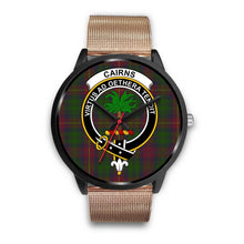 Load image into Gallery viewer, Cairns Clans ,Brown Leather watch, leather steel watch, tartan watch, tartan watches, clan watch, scotland watch, merry christmas, cyber Monday, halloween, black Friday