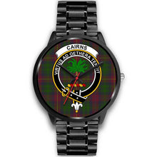 Load image into Gallery viewer, Cairns Clans ,Black Metal Link watch, leather steel watch, tartan watch, tartan watches, clan watch, scotland watch, merry christmas, cyber Monday, halloween, black Friday