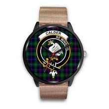 Load image into Gallery viewer, Calder Modern Clans ,Brown Leather watch, leather steel watch, tartan watch, tartan watches, clan watch, scotland watch, merry christmas, cyber Monday, halloween, black Friday