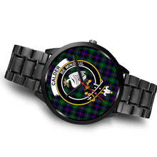 Load image into Gallery viewer, Calder Modern Clans ,Brown Leather watch, leather steel watch, tartan watch, tartan watches, clan watch, scotland watch, merry christmas, cyber Monday, halloween, black Friday