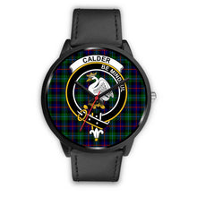 Load image into Gallery viewer, Calder Modern Clans ,Black Metal Mesh watch, leather steel watch, tartan watch, tartan watches, clan watch, scotland watch, merry christmas, cyber Monday, halloween, black Friday