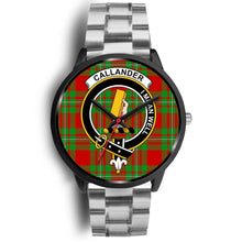 Load image into Gallery viewer, Callander Modern Clans ,Black Metal Link watch, leather steel watch, tartan watch, tartan watches, clan watch, scotland watch, merry christmas, cyber Monday, halloween, black Friday