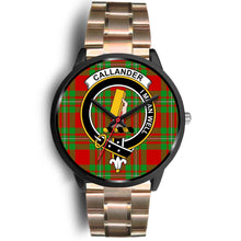 Load image into Gallery viewer, Callander Modern Clans ,Black Leather watch, leather steel watch, tartan watch, tartan watches, clan watch, scotland watch, merry christmas, cyber Monday, halloween, black Friday