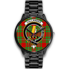 Load image into Gallery viewer, Callander Modern Clans ,Black Metal Link watch, leather steel watch, tartan watch, tartan watches, clan watch, scotland watch, merry christmas, cyber Monday, halloween, black Friday