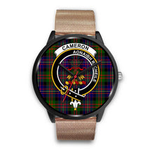 Load image into Gallery viewer, Cameron Clans ,Brown Leather watch, leather steel watch, tartan watch, tartan watches, clan watch, scotland watch, merry christmas, cyber Monday, halloween, black Friday