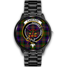 Load image into Gallery viewer, Cameron Clans ,Black Metal Link watch, leather steel watch, tartan watch, tartan watches, clan watch, scotland watch, merry christmas, cyber Monday, halloween, black Friday