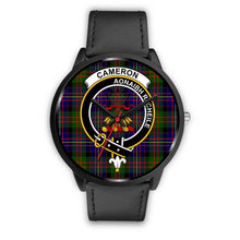 Load image into Gallery viewer, Cameron Clans ,Black Metal Mesh watch, leather steel watch, tartan watch, tartan watches, clan watch, scotland watch, merry christmas, cyber Monday, halloween, black Friday