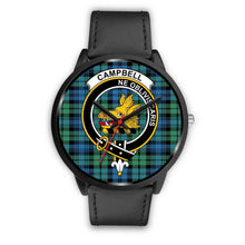 Load image into Gallery viewer, Campbell Ancient 01 Clans ,Black Metal Mesh watch, leather steel watch, tartan watch, tartan watches, clan watch, scotland watch, merry christmas, cyber Monday, halloween, black Friday