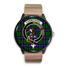 Load image into Gallery viewer, Carmichael Modern Clans ,Brown Leather watch, leather steel watch, tartan watch, tartan watches, clan watch, scotland watch, merry christmas, cyber Monday, halloween, black Friday