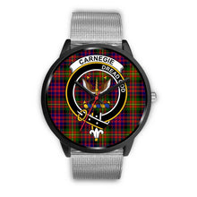 Load image into Gallery viewer, Carnegie Clans ,Rose Gold Metal Link watch, leather steel watch, tartan watch, tartan watches, clan watch, scotland watch, merry christmas, cyber Monday, halloween, black Friday
