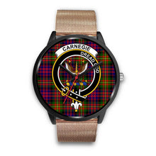 Load image into Gallery viewer, Carnegie Clans ,Brown Leather watch, leather steel watch, tartan watch, tartan watches, clan watch, scotland watch, merry christmas, cyber Monday, halloween, black Friday