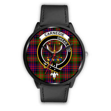 Load image into Gallery viewer, Carnegie Clans ,Black Metal Mesh watch, leather steel watch, tartan watch, tartan watches, clan watch, scotland watch, merry christmas, cyber Monday, halloween, black Friday
