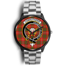 Load image into Gallery viewer, Carruthers Modern Clans ,Black Metal Link watch, leather steel watch, tartan watch, tartan watches, clan watch, scotland watch, merry christmas, cyber Monday, halloween, black Friday