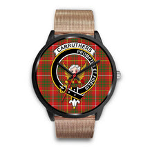 Load image into Gallery viewer, Carruthers Modern Clans ,Brown Leather watch, leather steel watch, tartan watch, tartan watches, clan watch, scotland watch, merry christmas, cyber Monday, halloween, black Friday