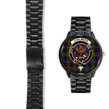 Load image into Gallery viewer, Chalmers Modern Clans ,Black Leather watch, leather steel watch, tartan watch, tartan watches, clan watch, scotland watch, merry christmas, cyber Monday, halloween, black Friday