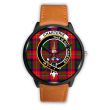 Load image into Gallery viewer, Charteris District Clans ,Pink Leather watch, leather steel watch, tartan watch, tartan watches, clan watch, scotland watch, merry christmas, cyber Monday, halloween, black Friday