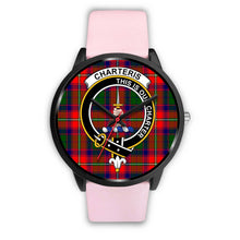 Load image into Gallery viewer, Charteris District Clans ,Silver Metal Link watch, leather steel watch, tartan watch, tartan watches, clan watch, scotland watch, merry christmas, cyber Monday, halloween, black Friday