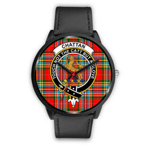 Load image into Gallery viewer, Chattan Clans ,Black Metal Mesh watch, leather steel watch, tartan watch, tartan watches, clan watch, scotland watch, merry christmas, cyber Monday, halloween, black Friday