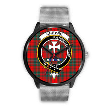 Load image into Gallery viewer, Cheyne Tartan Clans ,Rose Gold Metal Link watch, leather steel watch, tartan watch, tartan watches, clan watch, scotland watch, merry christmas, cyber Monday, halloween, black Friday