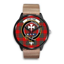 Load image into Gallery viewer, Cheyne Tartan Clans ,Brown Leather watch, leather steel watch, tartan watch, tartan watches, clan watch, scotland watch, merry christmas, cyber Monday, halloween, black Friday