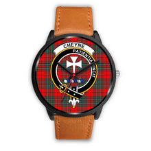 Load image into Gallery viewer, Cheyne Tartan Clans ,Pink Leather watch, leather steel watch, tartan watch, tartan watches, clan watch, scotland watch, merry christmas, cyber Monday, halloween, black Friday