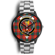 Load image into Gallery viewer, Chisholm Ancient Clans ,Rose Gold Metal Mesh watch, leather steel watch, tartan watch, tartan watches, clan watch, scotland watch, merry christmas, cyber Monday, halloween, black Friday