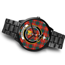 Load image into Gallery viewer, Chisholm Ancient Clans ,Brown Leather watch, leather steel watch, tartan watch, tartan watches, clan watch, scotland watch, merry christmas, cyber Monday, halloween, black Friday