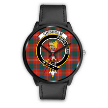 Load image into Gallery viewer, Chisholm Ancient Clans ,White Leather watch, leather steel watch, tartan watch, tartan watches, clan watch, scotland watch, merry christmas, cyber Monday, halloween, black Friday