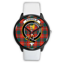 Load image into Gallery viewer, Chisholm Ancient Clans ,Pink Leather watch, leather steel watch, tartan watch, tartan watches, clan watch, scotland watch, merry christmas, cyber Monday, halloween, black Friday