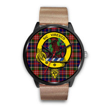 Load image into Gallery viewer, Christie Clans ,Brown Leather watch, leather steel watch, tartan watch, tartan watches, clan watch, scotland watch, merry christmas, cyber Monday, halloween, black Friday