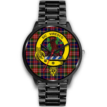 Load image into Gallery viewer, Christie Clans ,Black Metal Link watch, leather steel watch, tartan watch, tartan watches, clan watch, scotland watch, merry christmas, cyber Monday, halloween, black Friday