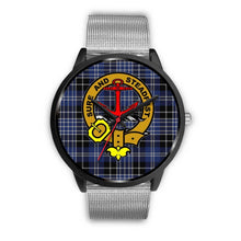 Load image into Gallery viewer, Clark Clans ,Rose Gold Metal Link watch, leather steel watch, tartan watch, tartan watches, clan watch, scotland watch, merry christmas, cyber Monday, halloween, black Friday