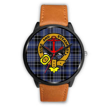 Load image into Gallery viewer, Clark Clans ,Pink Leather watch, leather steel watch, tartan watch, tartan watches, clan watch, scotland watch, merry christmas, cyber Monday, halloween, black Friday