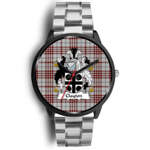 Load image into Gallery viewer, Clayton Clans ,Black Metal Link watch, leather steel watch, tartan watch, tartan watches, clan watch, scotland watch, merry christmas, cyber Monday, halloween, black Friday
