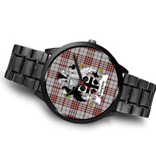 Load image into Gallery viewer, Clayton Clans ,Brown Leather watch, leather steel watch, tartan watch, tartan watches, clan watch, scotland watch, merry christmas, cyber Monday, halloween, black Friday