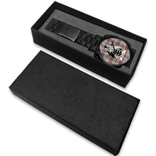 Load image into Gallery viewer, Clayton Clans ,White Leather watch, leather steel watch, tartan watch, tartan watches, clan watch, scotland watch, merry christmas, cyber Monday, halloween, black Friday