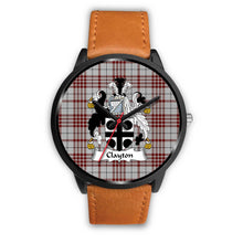 Load image into Gallery viewer, Clayton Clans ,Pink Leather watch, leather steel watch, tartan watch, tartan watches, clan watch, scotland watch, merry christmas, cyber Monday, halloween, black Friday