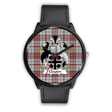 Load image into Gallery viewer, Clayton Clans ,Black Metal Mesh watch, leather steel watch, tartan watch, tartan watches, clan watch, scotland watch, merry christmas, cyber Monday, halloween, black Friday
