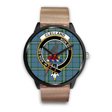 Load image into Gallery viewer, Clelland Clans ,Brown Leather watch, leather steel watch, tartan watch, tartan watches, clan watch, scotland watch, merry christmas, cyber Monday, halloween, black Friday