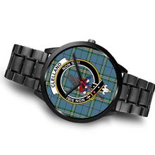 Load image into Gallery viewer, Clelland Clans ,Brown Leather watch, leather steel watch, tartan watch, tartan watches, clan watch, scotland watch, merry christmas, cyber Monday, halloween, black Friday