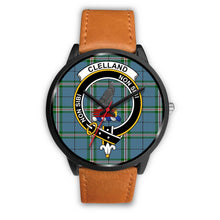 Load image into Gallery viewer, Clelland Clans ,Pink Leather watch, leather steel watch, tartan watch, tartan watches, clan watch, scotland watch, merry christmas, cyber Monday, halloween, black Friday
